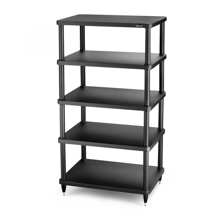 A studio shot of the SolidSteel S3-5 Hi-Fi Rack