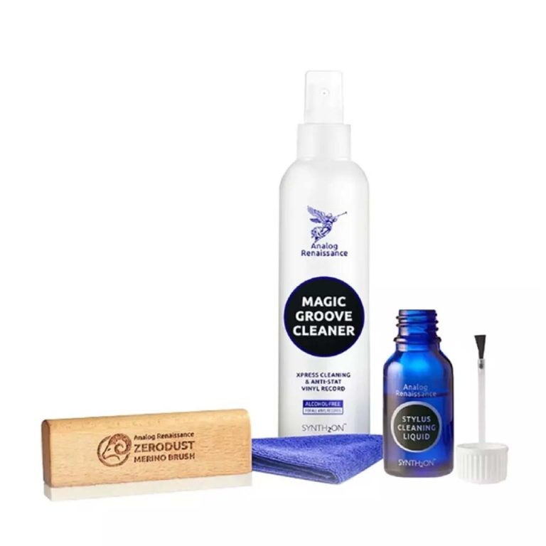 A photo of a complete vinyl record cleaning kit from Analog Renaissance