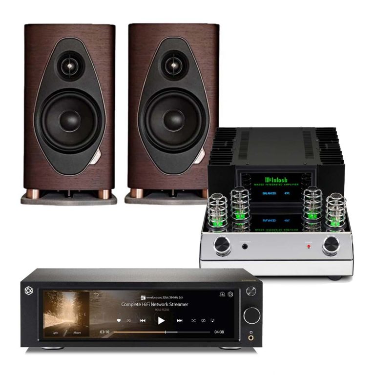 Sonetto II G2 Bookshelf Speakers x MA252 Hybrid Integrated Amplifier x RS250A Complete HiFi Network Streamer