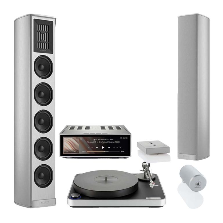 Coax 611 Floorstanding Speakers x RS520 All-in-One Amplifier & Concept Signature MM Turntable System
